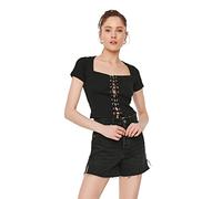 Trendyol Women Regular Basic Square Collar Knit Blouse Black