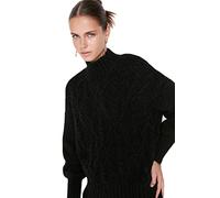 Trendyol Women Regular Basic Standing Collar Knitwear Sweater Schwarz