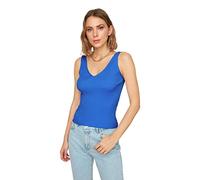 Trendyol Women Regular Basic V Neck Knitwear Blouse Blue