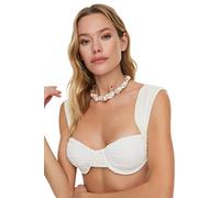 Trendyol Women Regular fit Balcony Woven Bikini Top Ecru