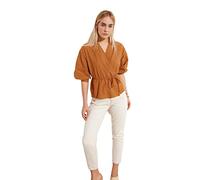 Trendyol Women Regular fit Basic Cache-Coeur Woven Blouse Camel