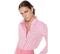 Trendyol Women Regular fit Basic Crew Neck Knitwear Cardigan Pink