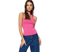 Trendyol Women Regular fit Basic Halterneck Knitwear Blouse,Fuchsia,S