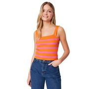 Trendyol Women Regular fit Basic Scoop Neck Woven Blouse,Orange,S