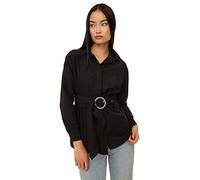 Trendyol Women Regular fit Basic Shirt Collar Woven Shirt Schwarz