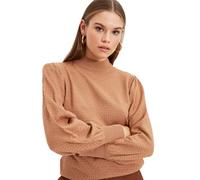 Trendyol Women Regular fit Basic Standing Collar Knitwear Sweater Camels