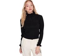 Trendyol Women Regular fit Basic Standing Collar Knitwear Sweater Schwarz