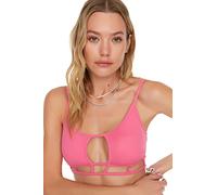 Trendyol Women Regular fit Bralette Woven Bikini Top Pink
