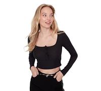 Trendyol Women Slim Bodycon Square Collar Knit Blouse Black