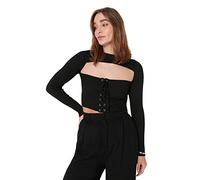 Trendyol Women Slim fit Basic Choker high Neck Knitwear Sweater Black