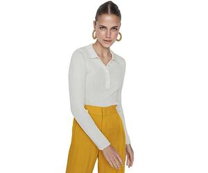 Trendyol Women Slim fit Basic Polo Neck Knitwear Sweater Ecru