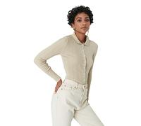 Trendyol Women Slim fit Basic Shirt Collar Knitwear Cardigan Stone