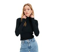 Trendyol Women Slim fit Basic Turtleneck Knitted Blouse Schwarz