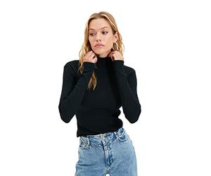 Trendyol Women Slim fit Basic Turtleneck Knitted Blouse Schwarz