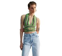 Trendyol Women Slim fit Basic V Neck Knitwear Blouse,Green,S