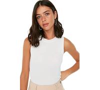 Trendyol Women Slim fit Bodycon Crew Neck Knitwear Blouse Ecru