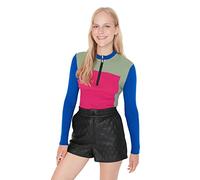Trendyol Women Slim fit Bodycon Standing Collar Knitwear Sweater Fuchsia