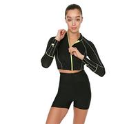 Trendyol Women Sportswear Fitted Bodycon Standing Collar Knit Blouse Schwarz