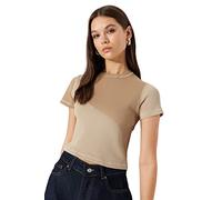 Trendyol Women Young Fitted Basic Crew Neck Knit Blouse Camel