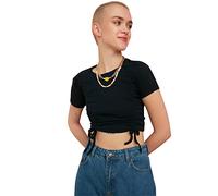 Trendyol Women Young Fitted Basic Crew Neck Knit Blouse Navy Blue