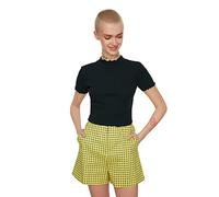 Trendyol Women Young Fitted Basic Standing Collar Knit Blouse Navy Blue