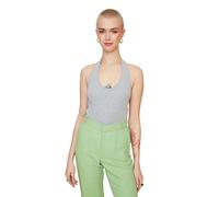 Trendyol Women Young Fitted Off-Shoulder V Neck Knit Blouse Grau