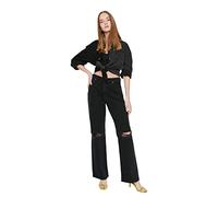 Trendyol Women Young High Waist Wide Leg 90's Wide Leg Jeans Schwarz