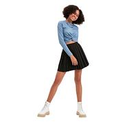 Trendyol Women Young Mini A-line Skater Woven Skirt Schwarz