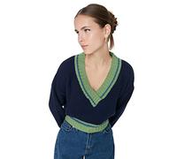 Trendyol Women Young Regular fit Basic V Neck Knitwear Sweater Navy Blue