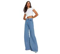 TRENDYOL Women's Blue Extra High Waist Wide Leg Jeans Twoss23je00286, 10
