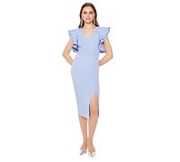 Trendyol Women's Bodycon Midi Shift Fitted Woven Dress, Blue, 6