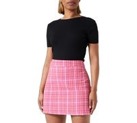 Trendyol Women's Chequered mini Pen Straight Skirt, Fuchsia, 12