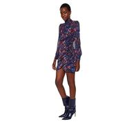 TRENDYOL Women's Damen Geometrisch Mini Lange Ärmel Stilvoll/Nacht Tailliert Kleid Dress, Blue, 10
