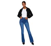 Trendyol Women's Damen Gerade Fackel Hohe Taille Jeans, Blue, 6