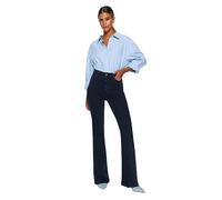 Trendyol Women's Damen Gerade Fackel Hohe Taille Jeans, Night Blue, 6