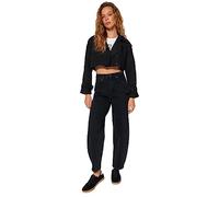 Trendyol Women's Damen Gerade Hohe Taille Jeans, Black, 6