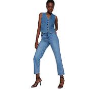 Trendyol Women's Damen Gerade Hohe Taille Jeans, Blue, 16