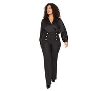 Trendyol Women's Damen Gerade Regulär Hohe Taille Hosen in Plus Size Shorts, Black, 4XL