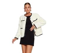 Trendyol Women's Damen Gerade Regulär Mäntel Coat, Ecru,