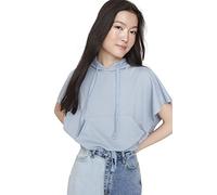 Trendyol Women's Hood Plain Regular Sweatshirt, Blue, M UK