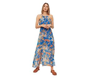 Trendyol Women's Lacivert Floral Pattern Dress, Navy, 16