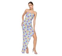 Trendyol Women's Maxi Shift Fitted Evening & Prom Dress, Multi-color, 38 UK