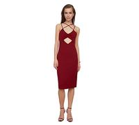 Trendyol Women's Midi Bodycon Regular Dress, Burgundy, 36 UK