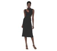 Trendyol Women's Midi Shift Slim Dress, Black, 40 UK