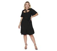 Trendyol Women's Midi Standard Regular Plus Size Dress, Black, 46