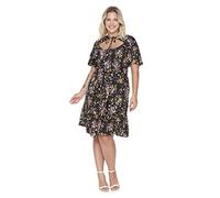 Trendyol Women's Midi Standard Regular Plus Size Dress, Black, 48