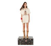 Trendyol Women's Mini Basic Regular fit Woven Dress, Ecru, 40