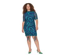 Trendyol Women's Mini Bodycon Fitted Plus Size Dress, Green, 42 Plus UK