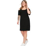 Trendyol Women's Mini Shift Relaxed fit Knit Plus Size Dress, Black, XS