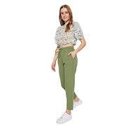 Trendyol Women's Normal Waist Straight Leg Trousers Pants, Light Khaki, 8
